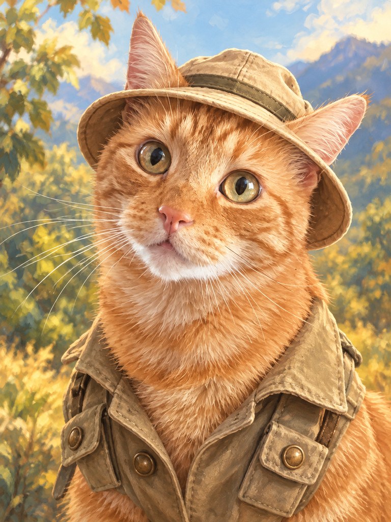 Sidney in the Safari Explorer AI pet portrait style